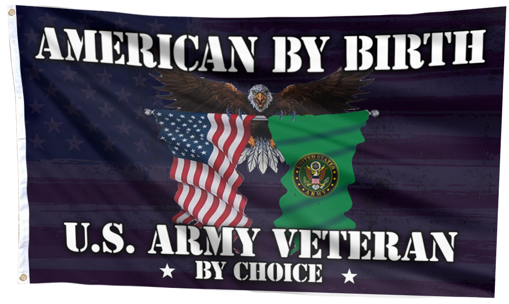 American By Birth U.S. Army Veteran Flag