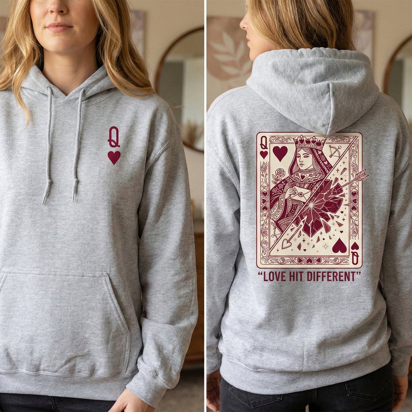 Queen Of Hearts Hoodie For Bold Valentine Vibes