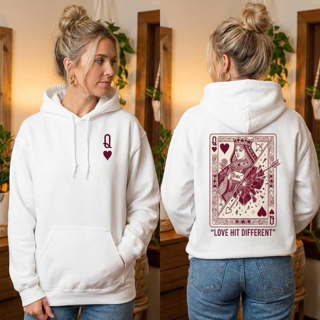 Queen Of Hearts Hoodie For Bold Valentine Vibes