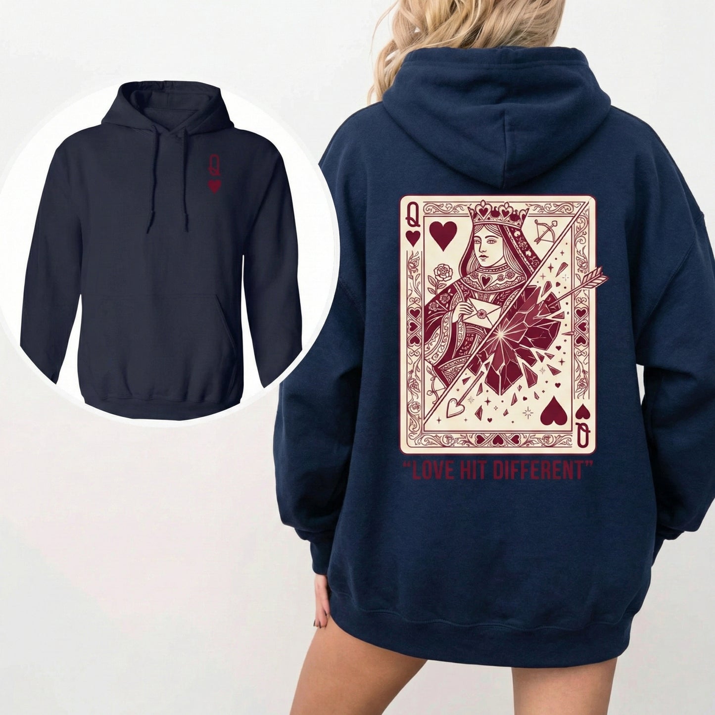 Queen Of Hearts Hoodie For Bold Valentine Vibes