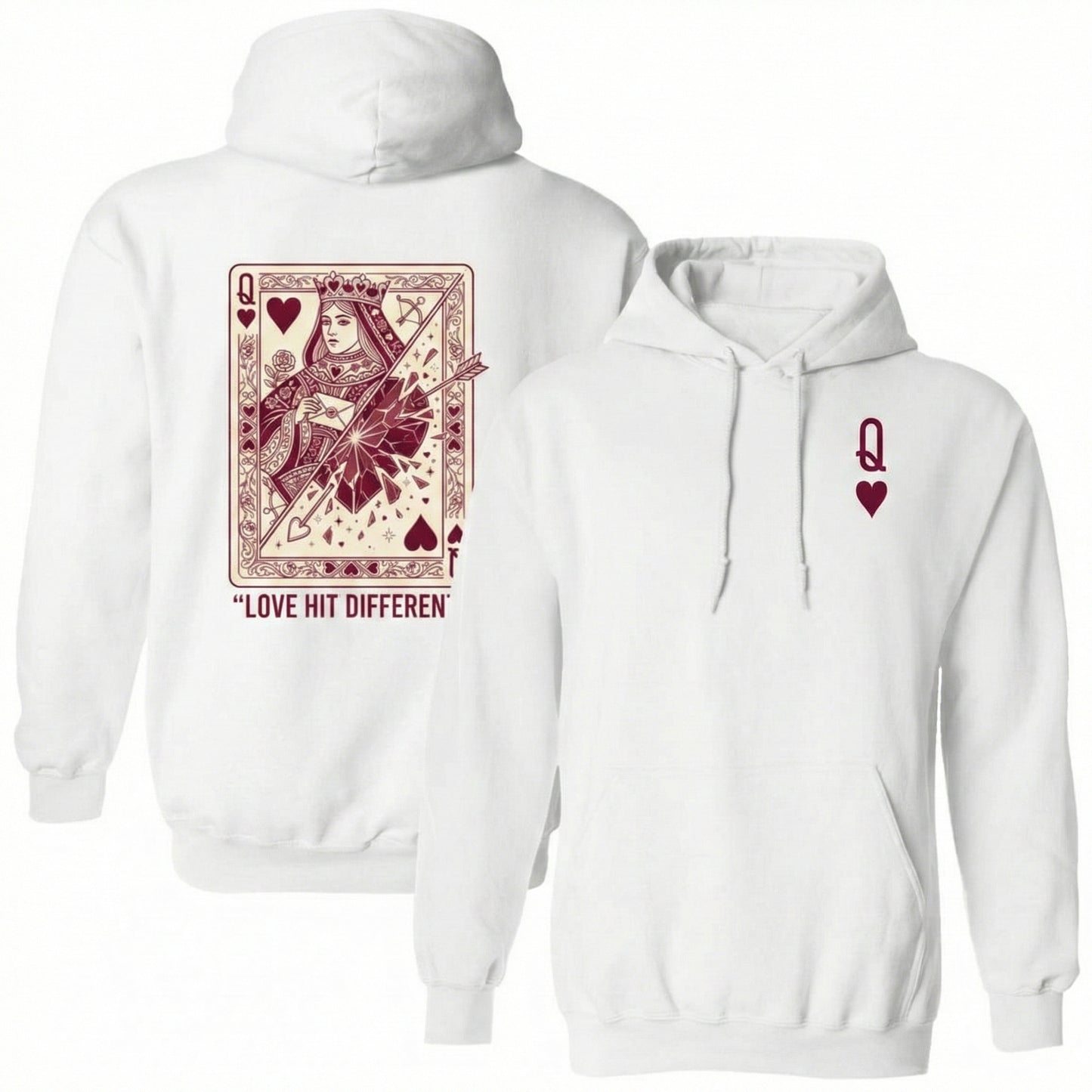 Queen Of Hearts Hoodie For Bold Valentine Vibes