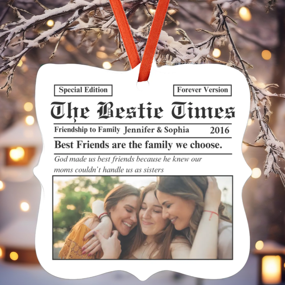 The Bestie Times | Friendship to Family | Personalized Christmas Ornaments