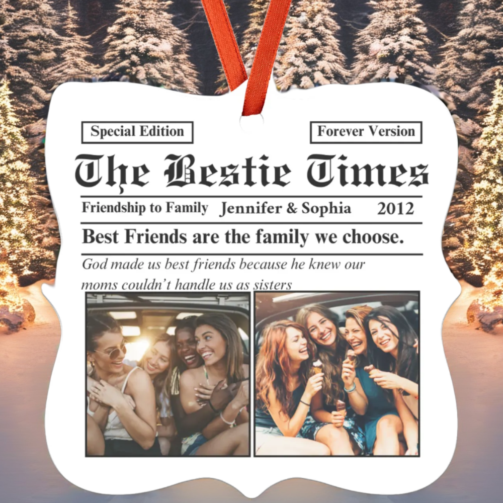 The Bestie Times | Friendship to Family | Personalized Christmas Ornaments