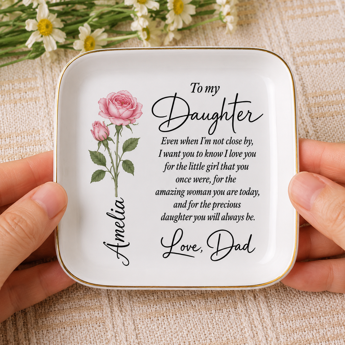 Personalized To My Daughter Jewelry Dish – Gift from Dad