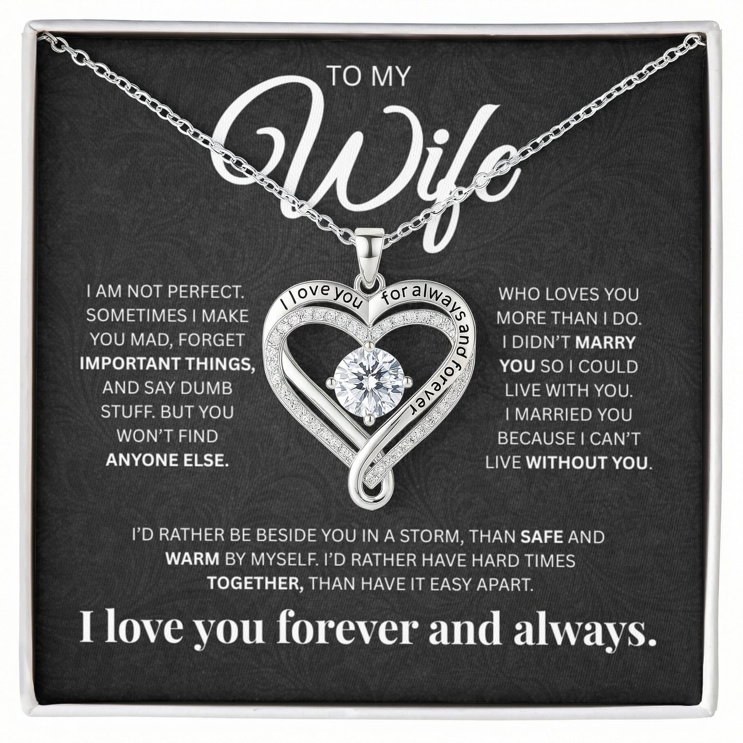 To My Wife - Love You Forever & Always Necklace