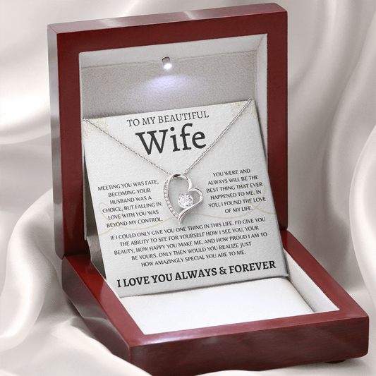 To My Beautiful Wife | Love Of My Life | Forever Love Necklace