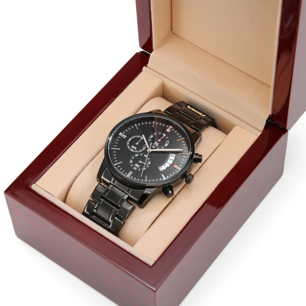 Gift For Son - Black Chronograph Watch