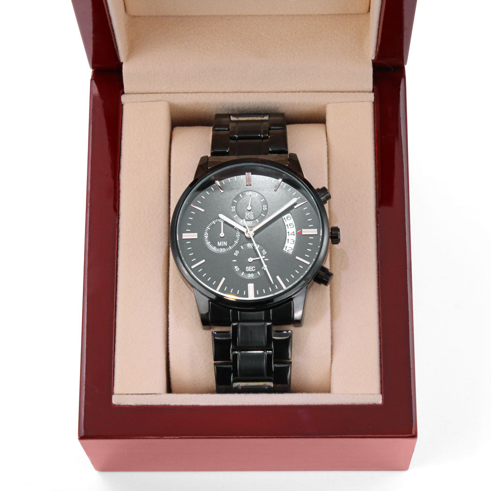 Gift For Son - Black Chronograph Watch