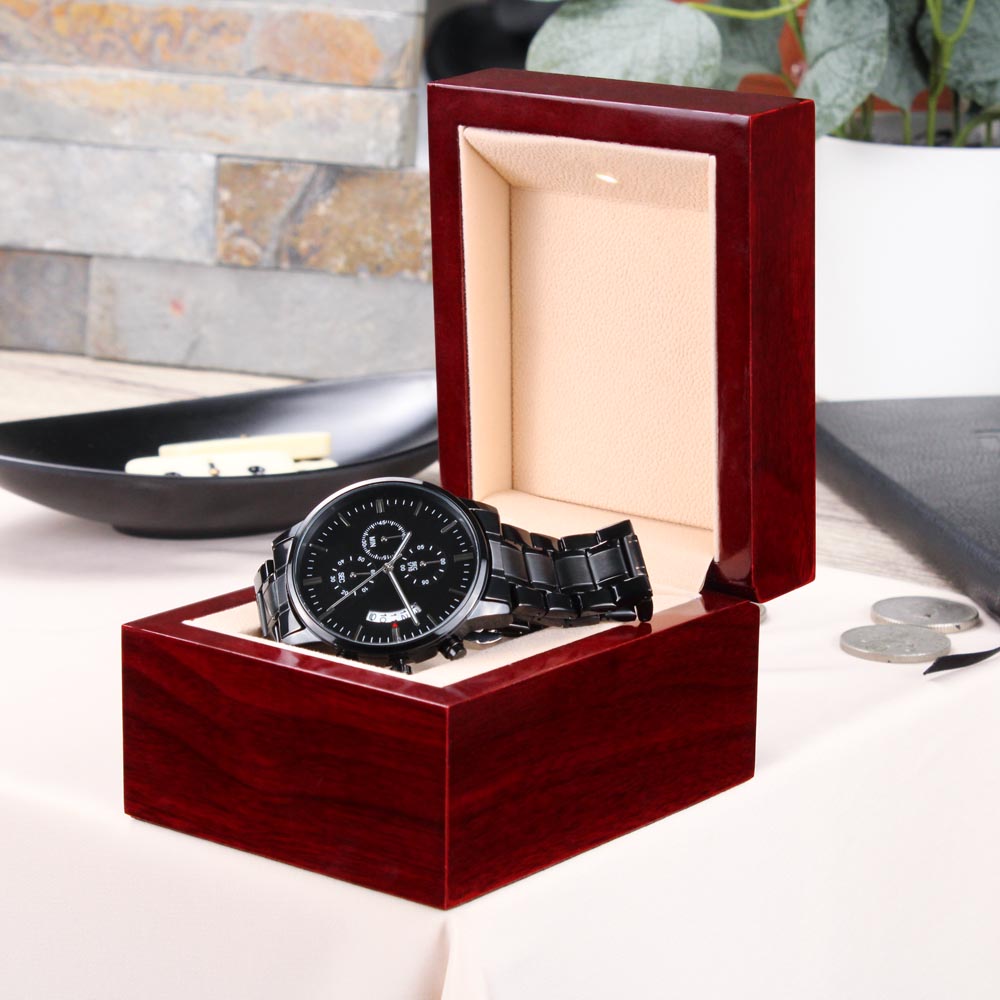 Gift For Son - Black Chronograph Watch