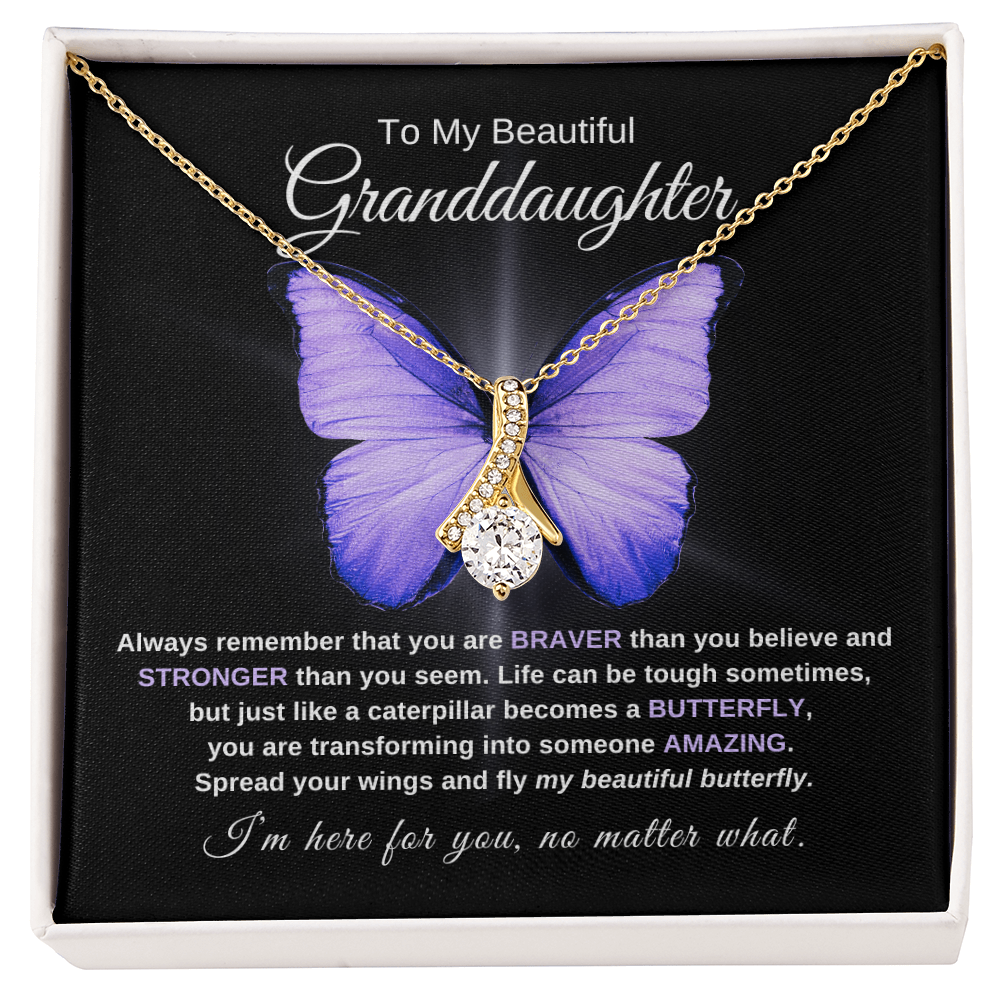 Granddaughter Graduation Gift "Beautiful Butterfly" Necklace - B