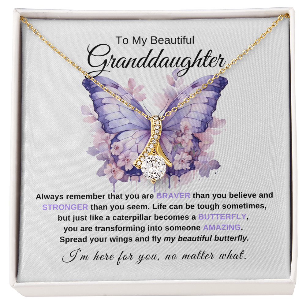 Granddaughter Graduation Gift "Beautiful Butterfly" Necklace - FB