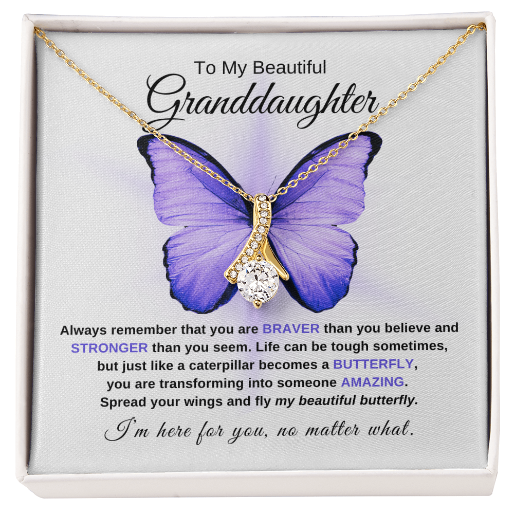 Granddaughter Graduation Gift "Beautiful Butterfly" Necklace - W