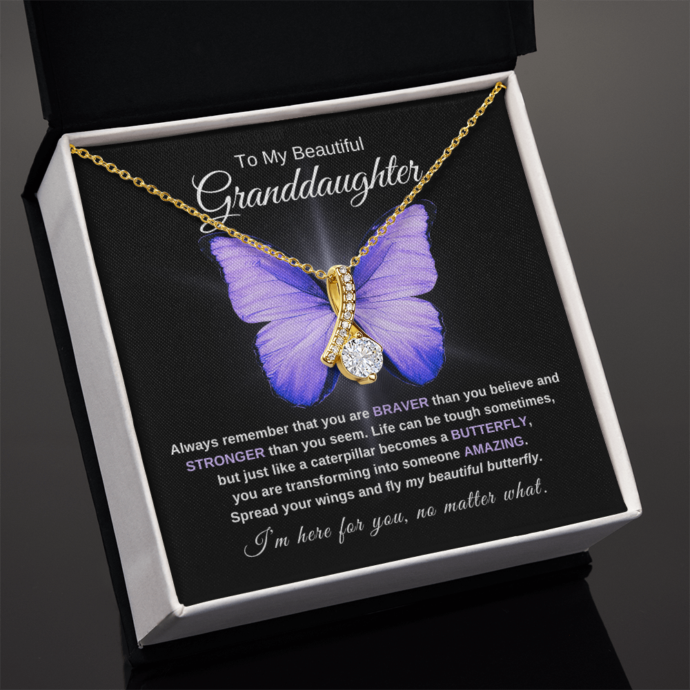 Granddaughter Graduation Gift "Beautiful Butterfly" Necklace - B