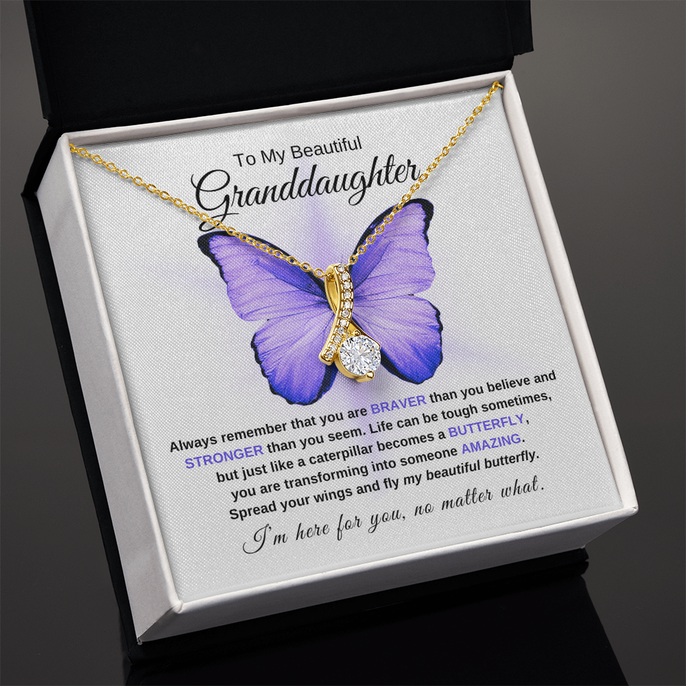 Granddaughter Graduation Gift "Beautiful Butterfly" Necklace - W