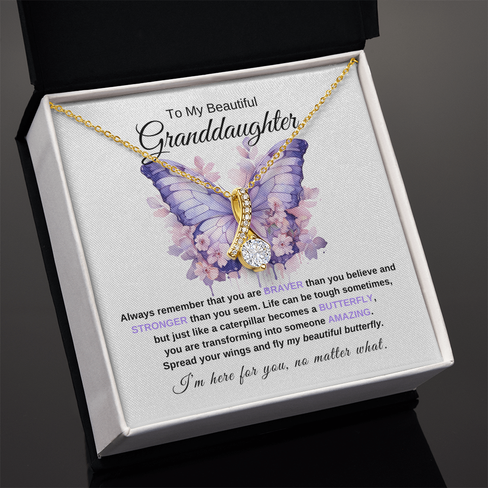 Granddaughter Graduation Gift "Beautiful Butterfly" Necklace - FB