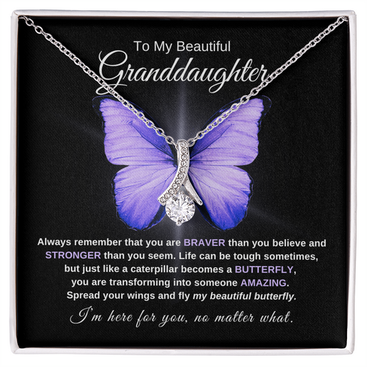 Granddaughter Graduation Gift "Beautiful Butterfly" Necklace - B