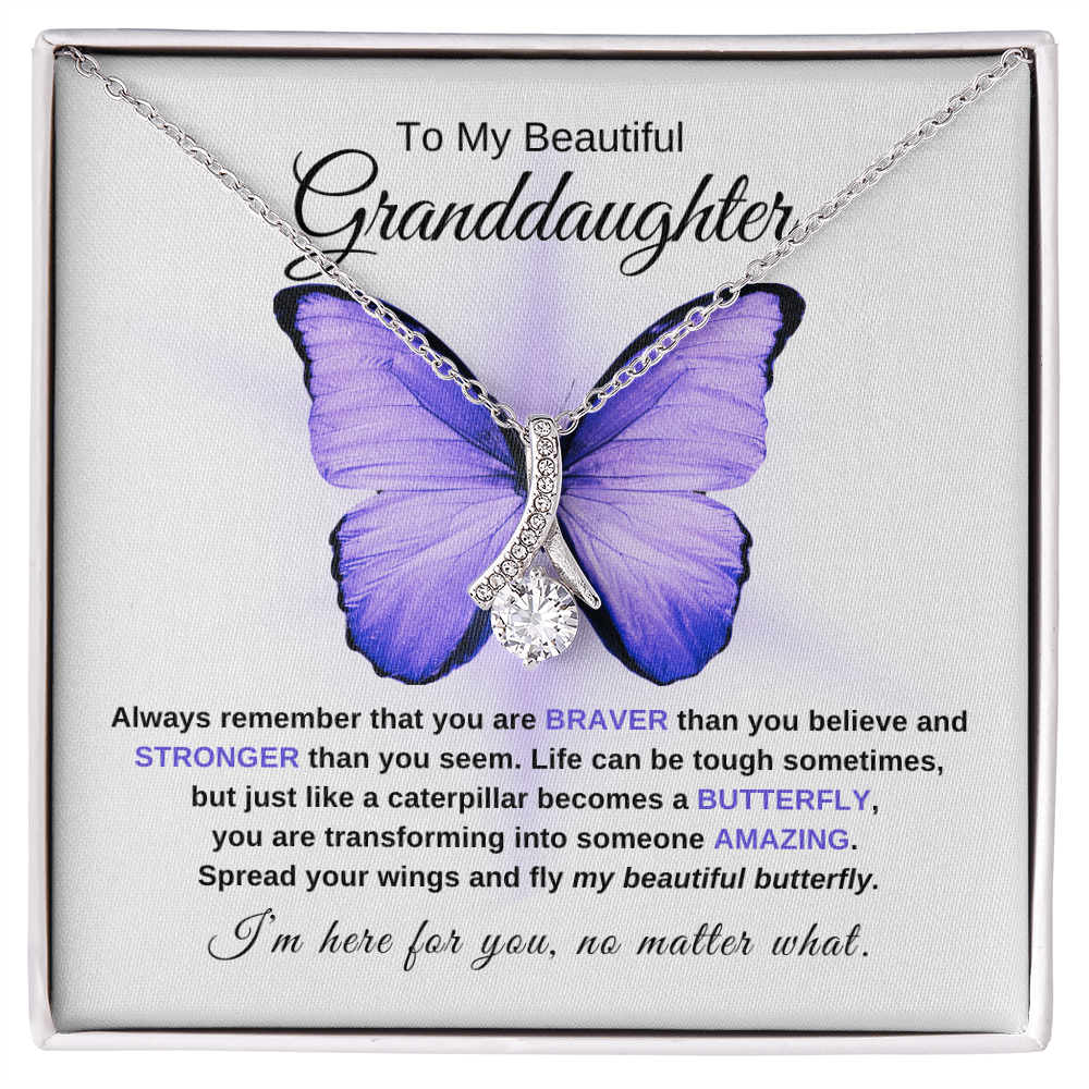 Granddaughter Graduation Gift "Beautiful Butterfly" Necklace - W