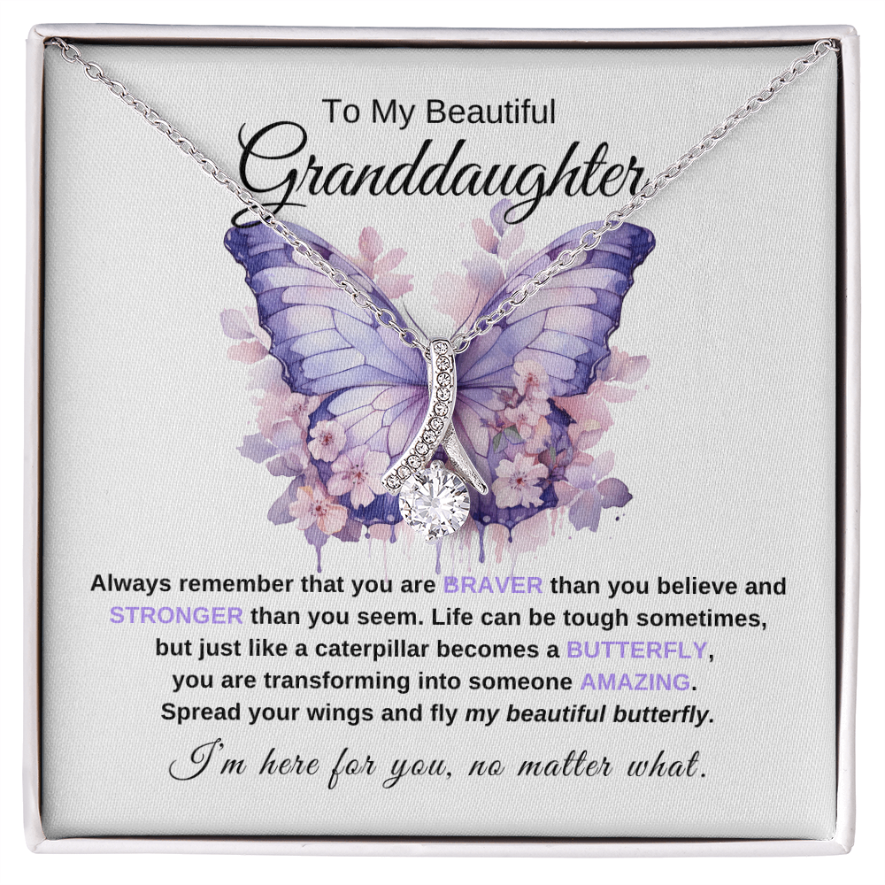 Granddaughter Graduation Gift "Beautiful Butterfly" Necklace - FB