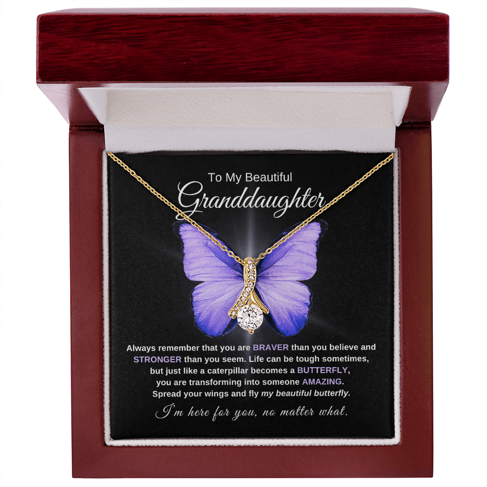 Granddaughter Graduation Gift "Beautiful Butterfly" Necklace - B