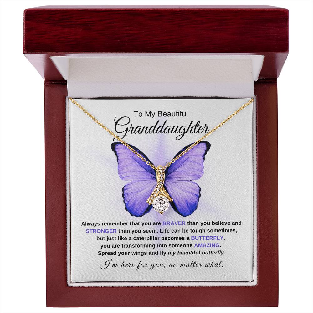 Granddaughter Graduation Gift "Beautiful Butterfly" Necklace - W