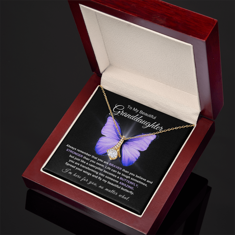 Granddaughter Graduation Gift "Beautiful Butterfly" Necklace - B