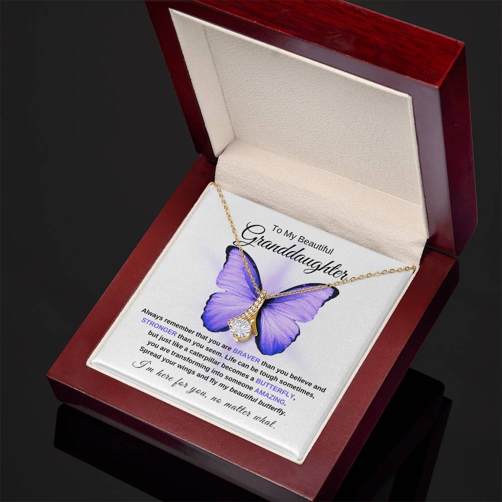 Granddaughter Graduation Gift "Beautiful Butterfly" Necklace - W