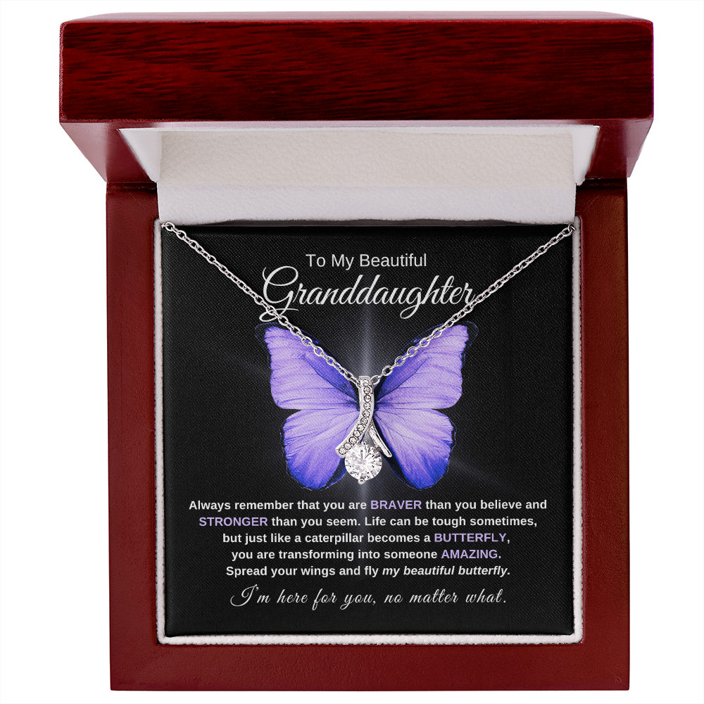 Granddaughter Graduation Gift "Beautiful Butterfly" Necklace - B