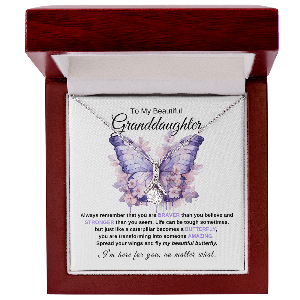 Granddaughter Graduation Gift "Beautiful Butterfly" Necklace - FB