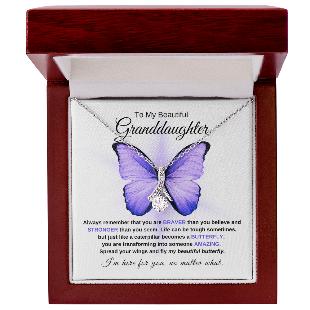 Granddaughter Graduation Gift "Beautiful Butterfly" Necklace - W