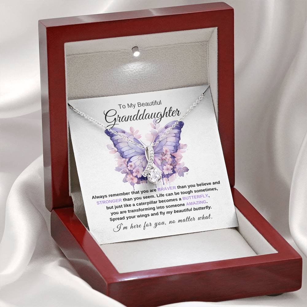 Granddaughter Graduation Gift "Beautiful Butterfly" Necklace - FB