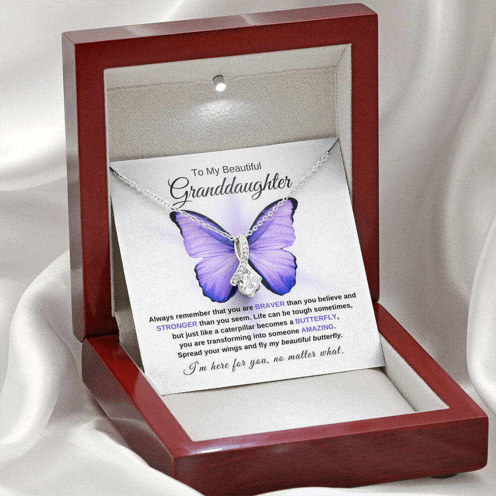 Granddaughter Graduation Gift "Beautiful Butterfly" Necklace - W