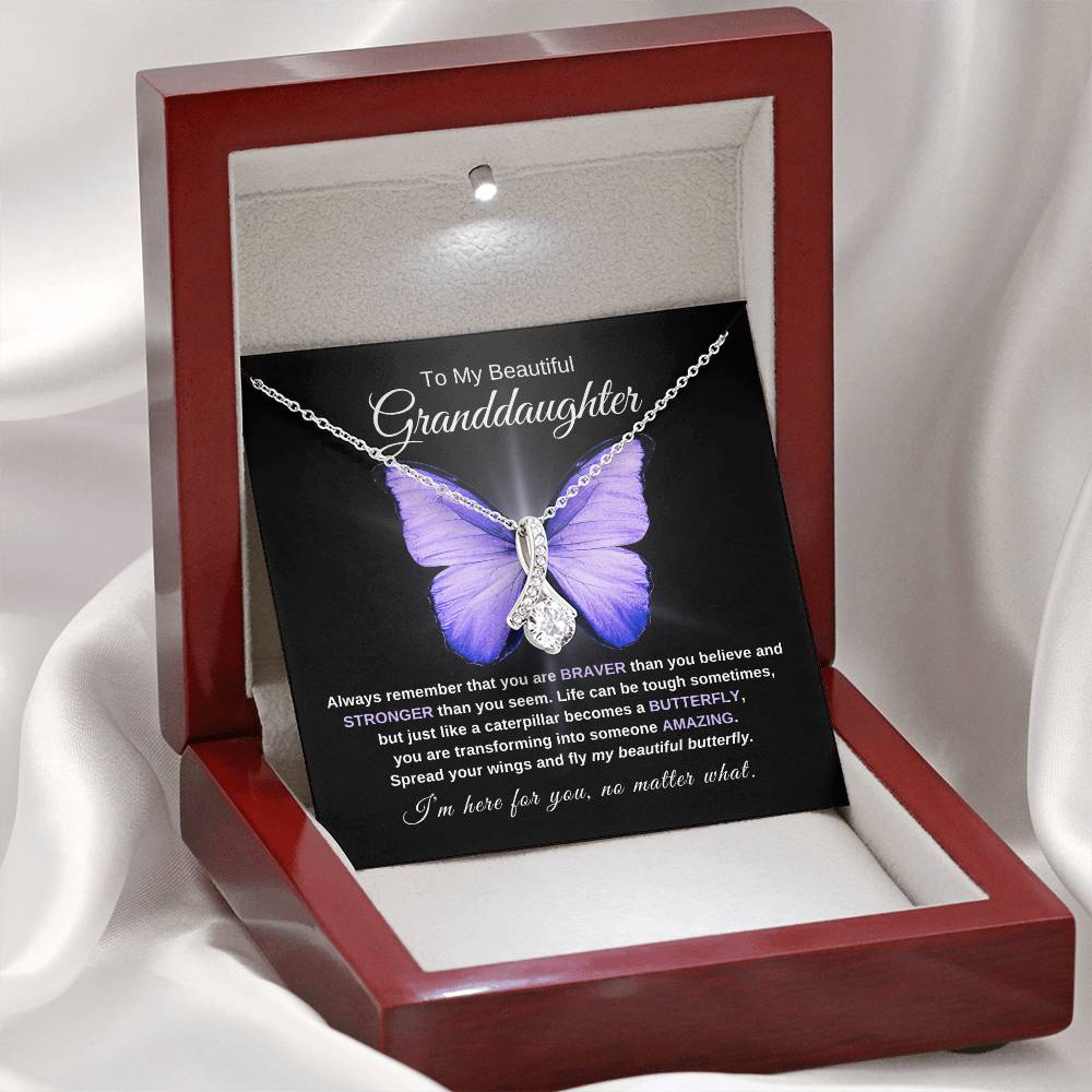 Granddaughter Graduation Gift "Beautiful Butterfly" Necklace - B