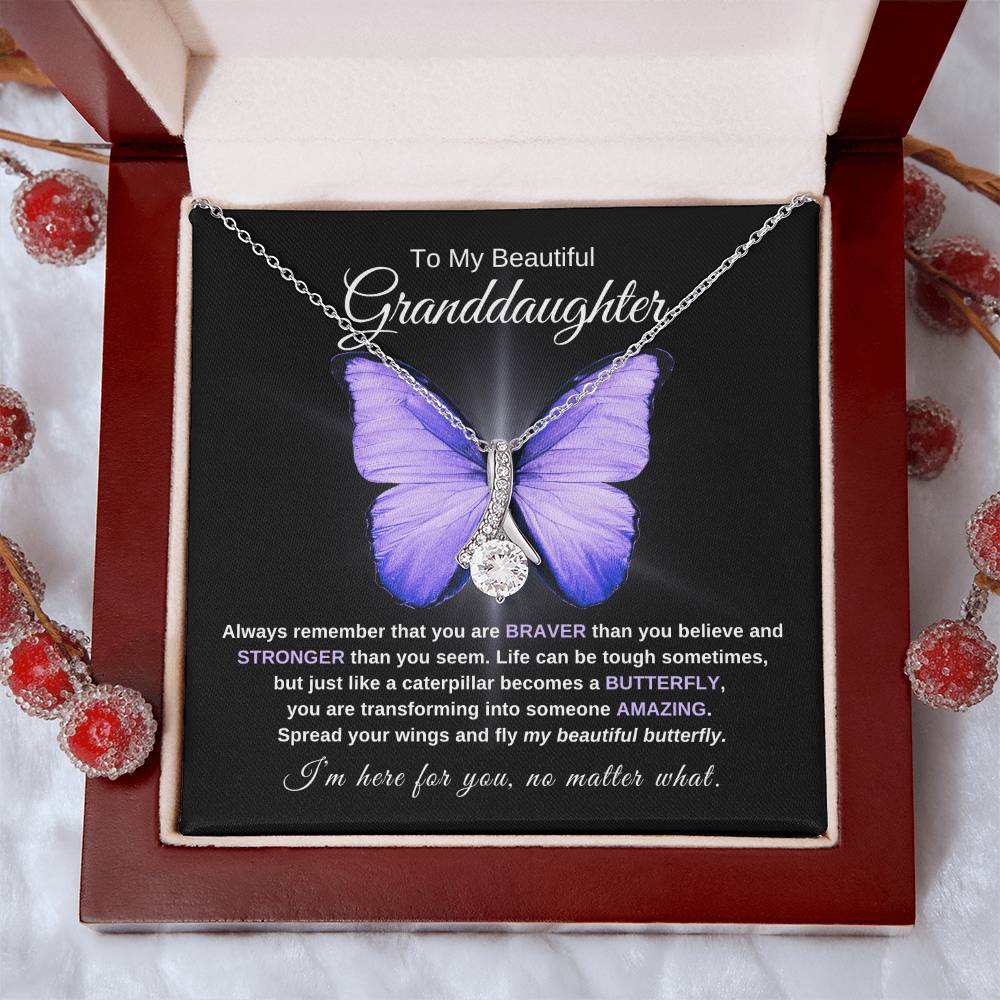 Granddaughter Graduation Gift "Beautiful Butterfly" Necklace - B