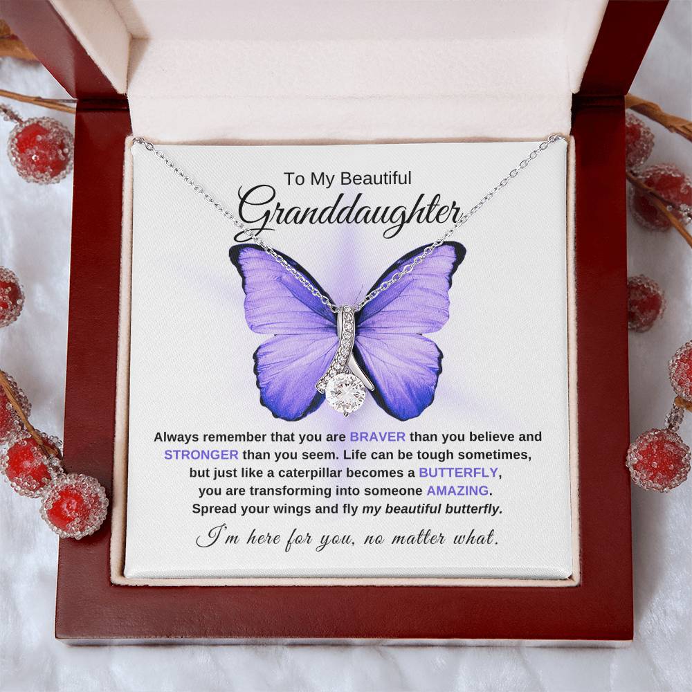 Granddaughter Graduation Gift "Beautiful Butterfly" Necklace - W