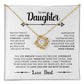 To My Daughter | You are Braver Than You Believe (Love Knot Necklace)