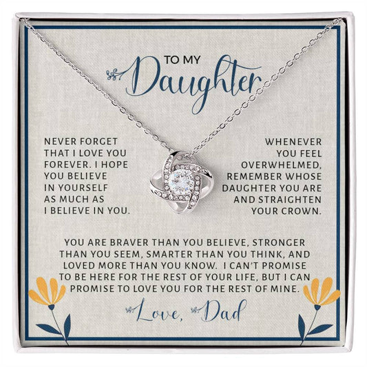 To My Daughter | Never Forget (Love Knot Necklace)