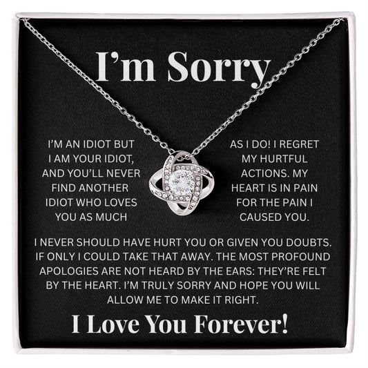 Apology Gift For Her - Im Sorry- Love Knot Necklace