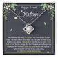 HAPPY  SWEET SIXTEEN FAITH LOVE KNOT NECKLACE