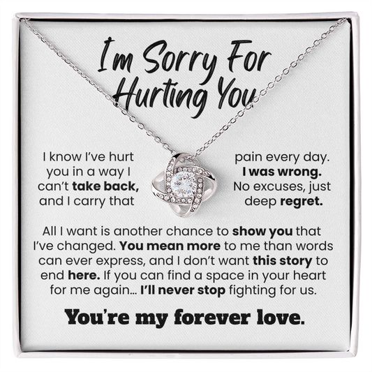 Apology Gift For Her - I'm Sorry For Hurting You - Love knot Necklace
