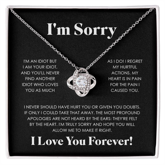 Apology Gift For Her - I'm Truly Sorry - Love knot Necklace