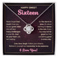 HAPPY SWEET SIXTEEN CHALLENGES LOVE KNOT NECKLACE