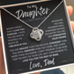 To My Daughter | Never Forget | Love Knot Necklace