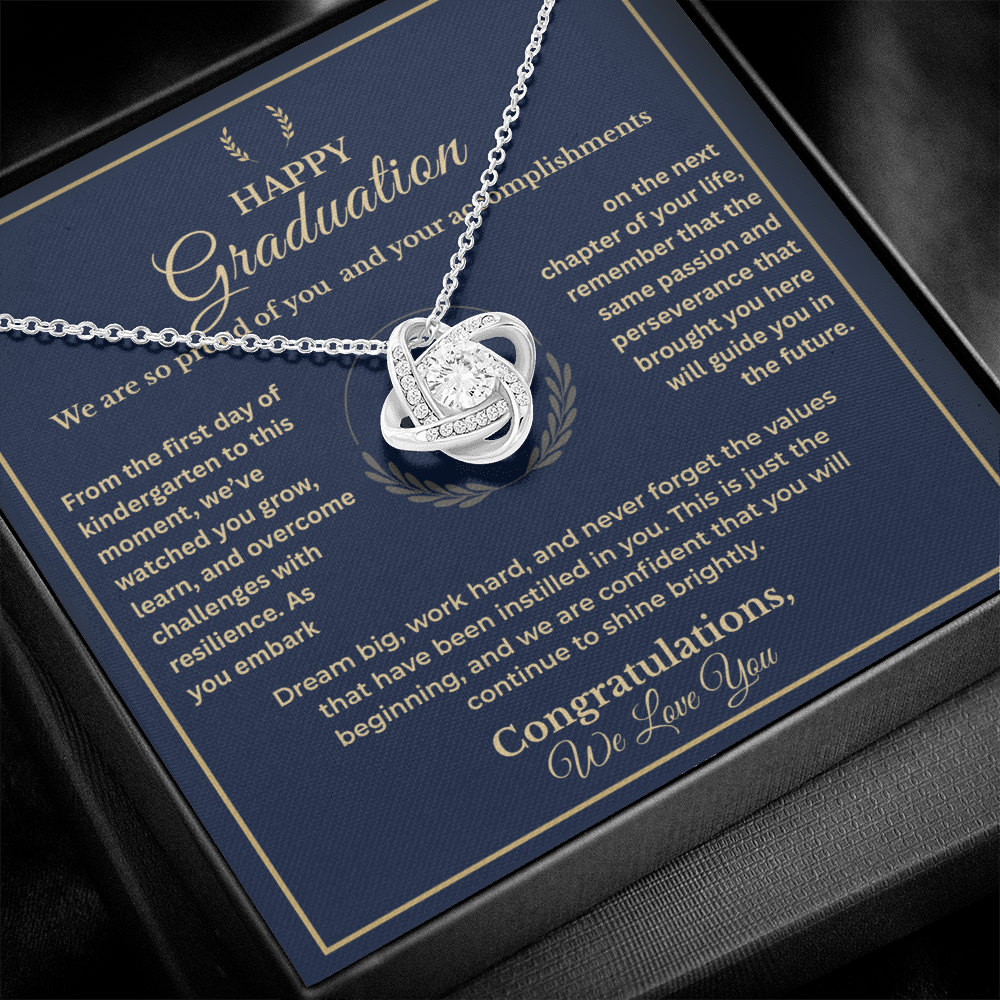 Class of 2025 Love Knot Necklace & Keepsake Card – Proud Parent Gift