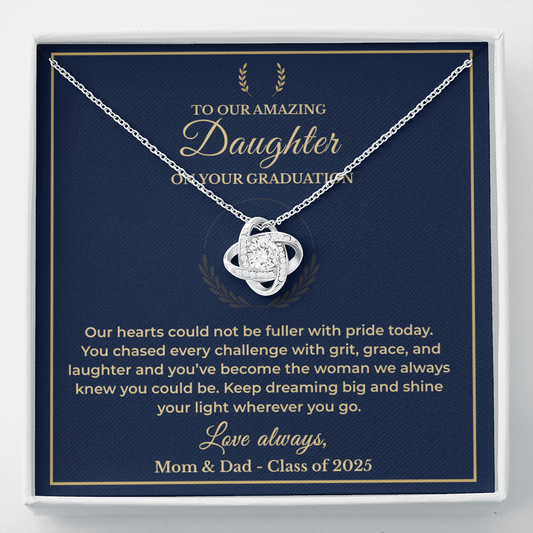 Shine Bright Graduation Message Card Necklace – Gift for Daughter
