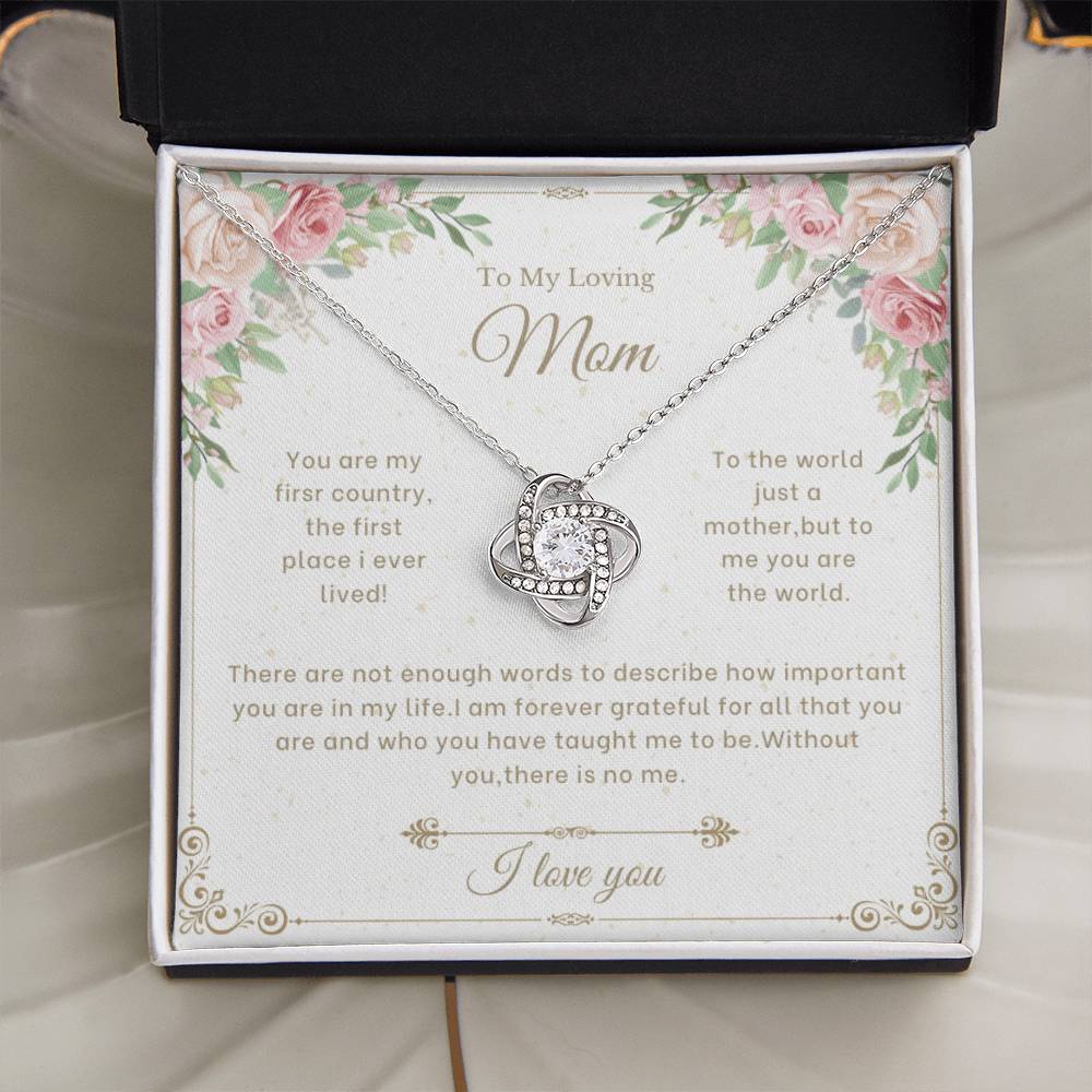 To My Loving Mom | Love Knot Necklace