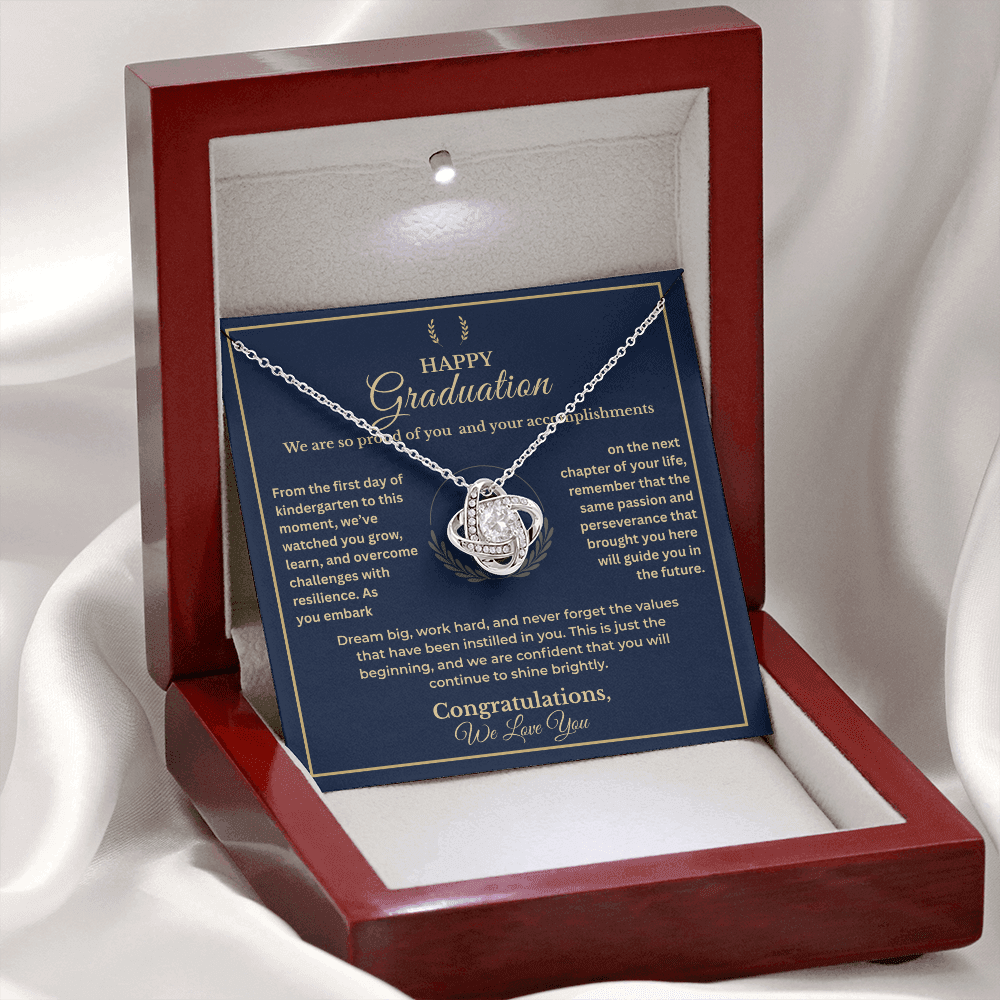 Class of 2025 Love Knot Necklace & Keepsake Card – Proud Parent Gift