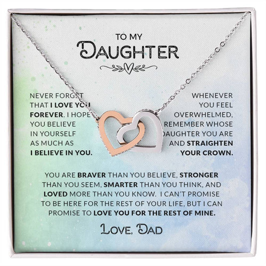 To My Daughter | Never Forget That I Love You (Interlocking Hearts)