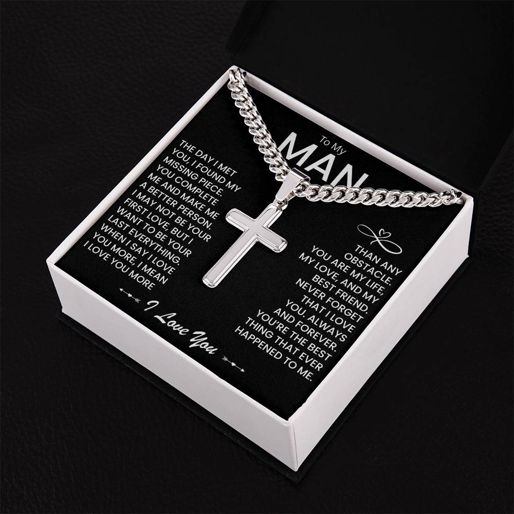 My Man Gift - You Are My Life, My Love and My Best friend - Artisan Cross Necklace