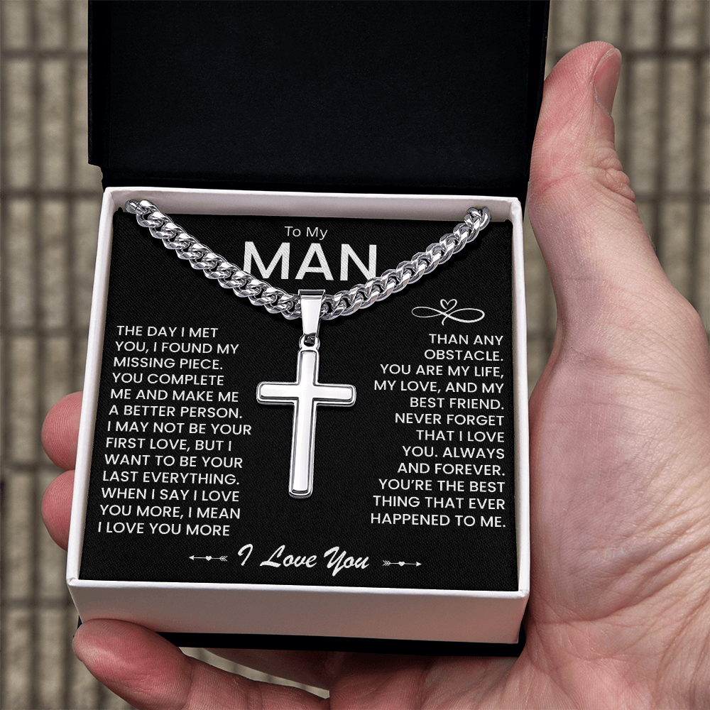 My Man Gift - You Are My Life, My Love and My Best friend - Artisan Cross Necklace