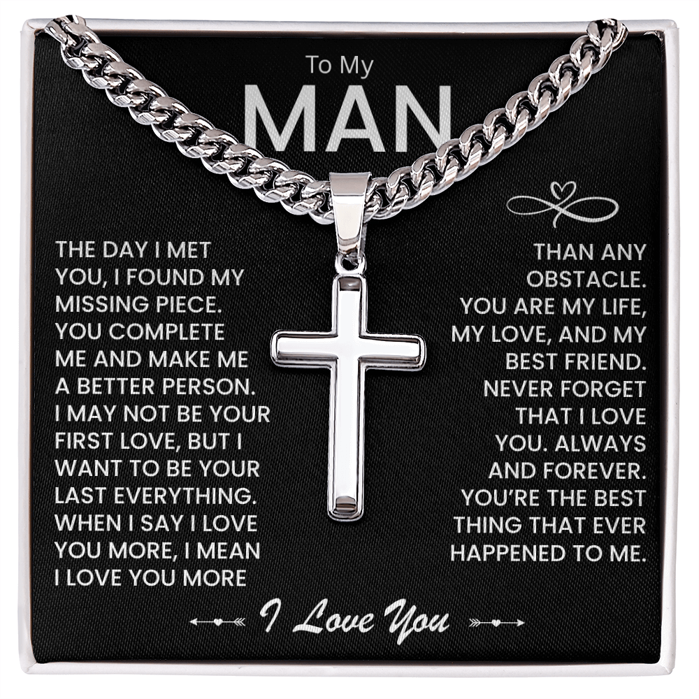 My Man Gift - You Are My Life, My Love and My Best friend - Artisan Cross Necklace